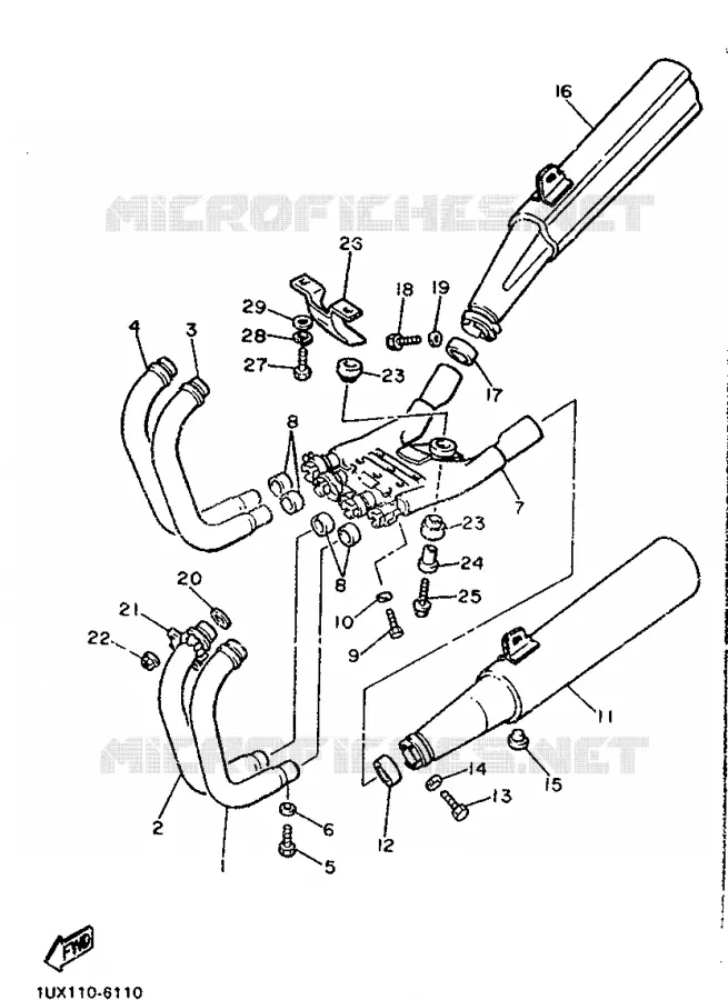 EXHAUST Yamaha MOTO 1200 1990 FJ  FJ1200