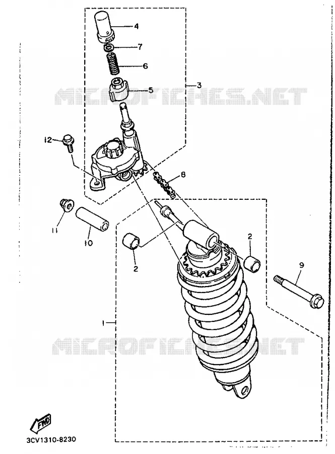 REAR SHOCK ABSORBER Yamaha MOTO 1200 1990 FJ  FJ1200
