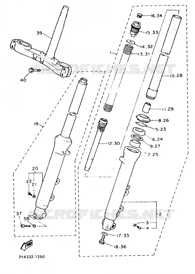 FRONT FORK Yamaha MOTO 1200 1992 FJ  FJ1200