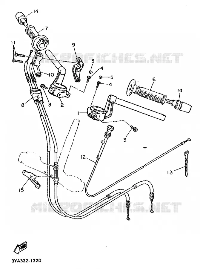 HANDLEBAR & CABLES Yamaha MOTO 1200 1992 FJ  FJ1200