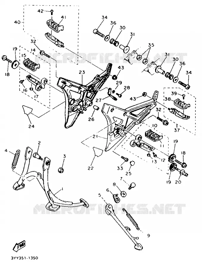 STAND / FOOTREST Yamaha MOTO 1200 1992 FJ  FJ1200