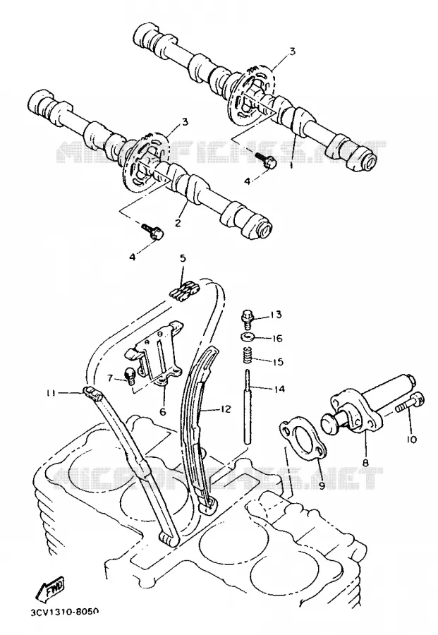 CAMSHAFT / TIMING CHAIN Yamaha MOTO 1200 1993 FJ  FJ1200