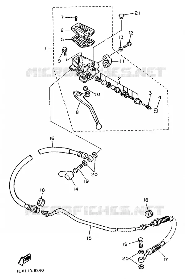 CLUTCH MASTER CYLINDER Yamaha MOTO 1200 1992 FJ ABS  FJ1200A