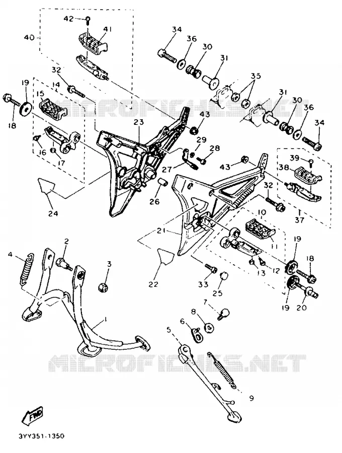 STAND / FOOTREST Yamaha MOTO 1200 1992 FJ ABS  FJ1200A
