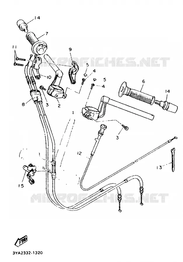 HANDLEBAR & CABLES Yamaha MOTO 1200 1992 FJ ABS  FJ1200A