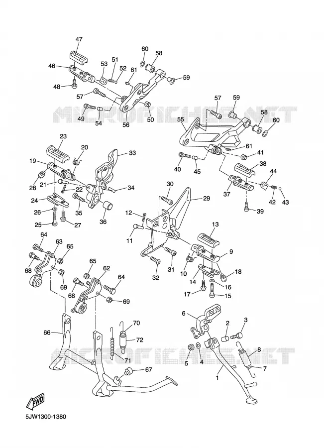 STAND / FOOTREST Yamaha MOTO 1300 2002 FJR  FJR1300