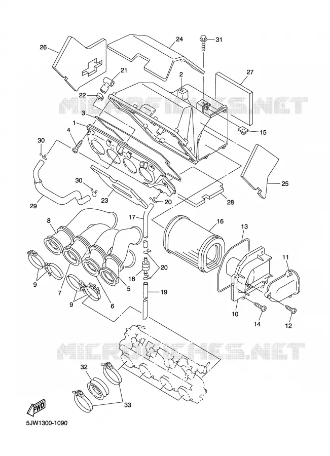 INTAKE Yamaha MOTO 1300 2002 FJR  FJR1300