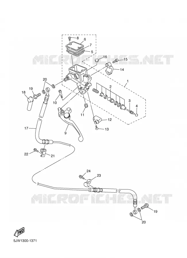 FRONT MASTER CYLINDER 2 Yamaha MOTO 1300 2002 FJR  FJR1300