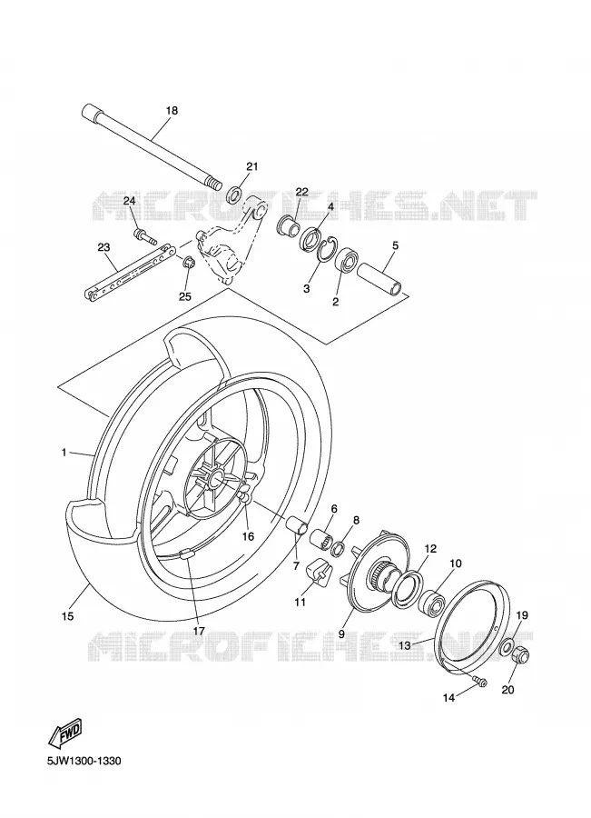 REAR WHEEL Yamaha MOTO 1300 2003 FJR  FJR1300