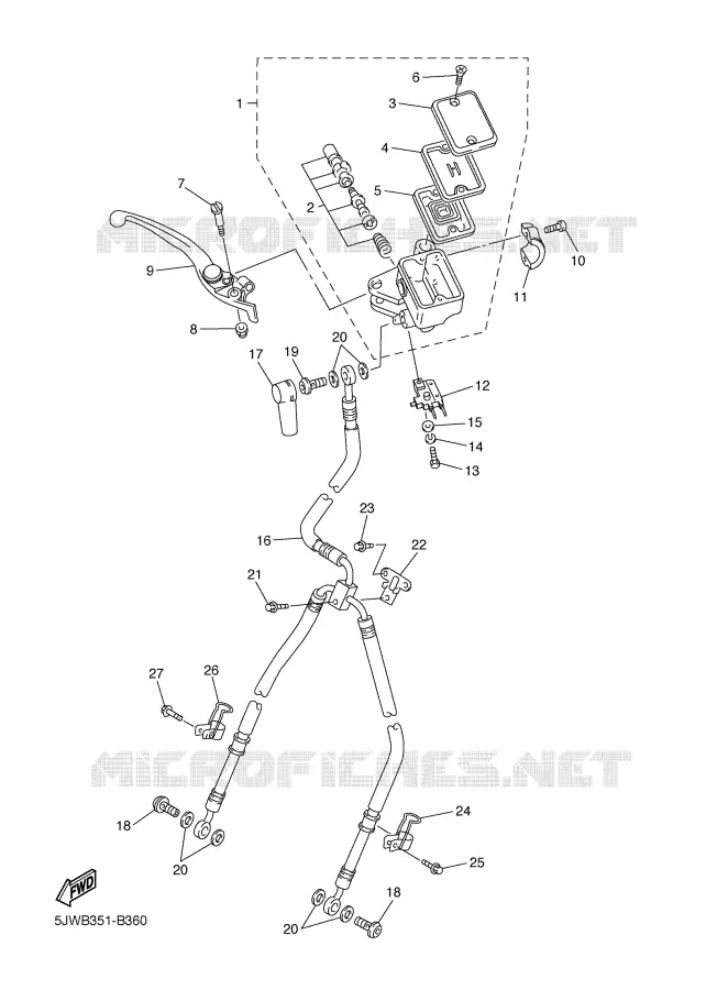 FRONT MASTER CYLINDER Yamaha MOTO 1300 2003 FJR  FJR1300