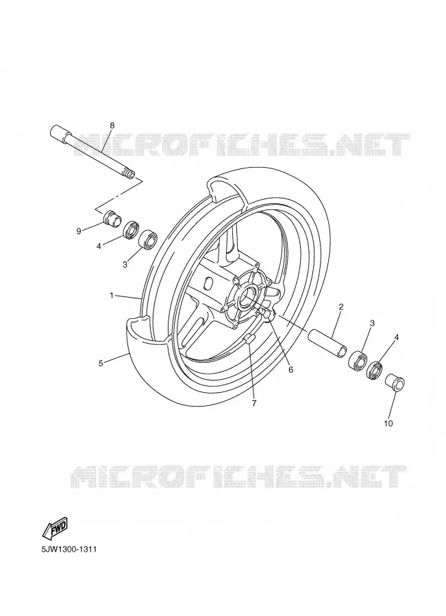 FRONT WHEEL Yamaha MOTO 1300 2003 FJR  FJR1300