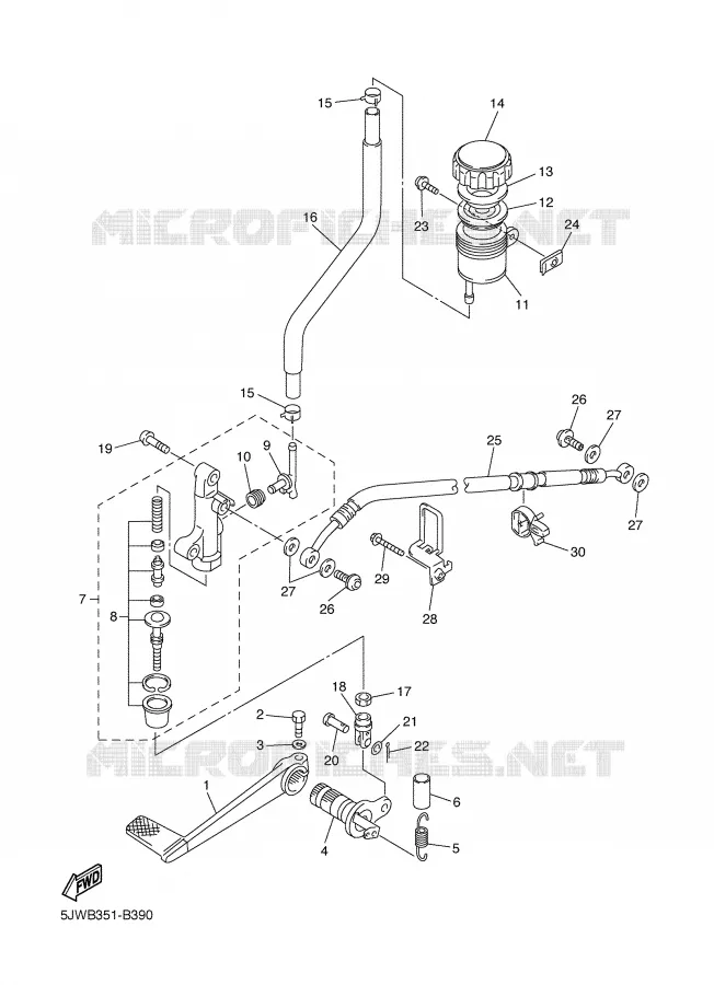 REAR BRAKE MASTER CYLINDER Yamaha MOTO 1300 2003 FJR  FJR1300