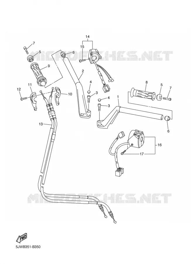HANDLEBAR & CABLES Yamaha MOTO 1300 2003 FJR  FJR1300