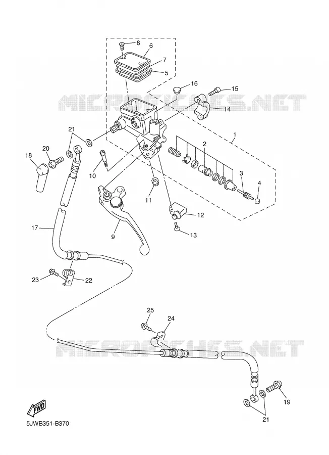 FRONT MASTER CYLINDER 2 Yamaha MOTO 1300 2003 FJR  FJR1300