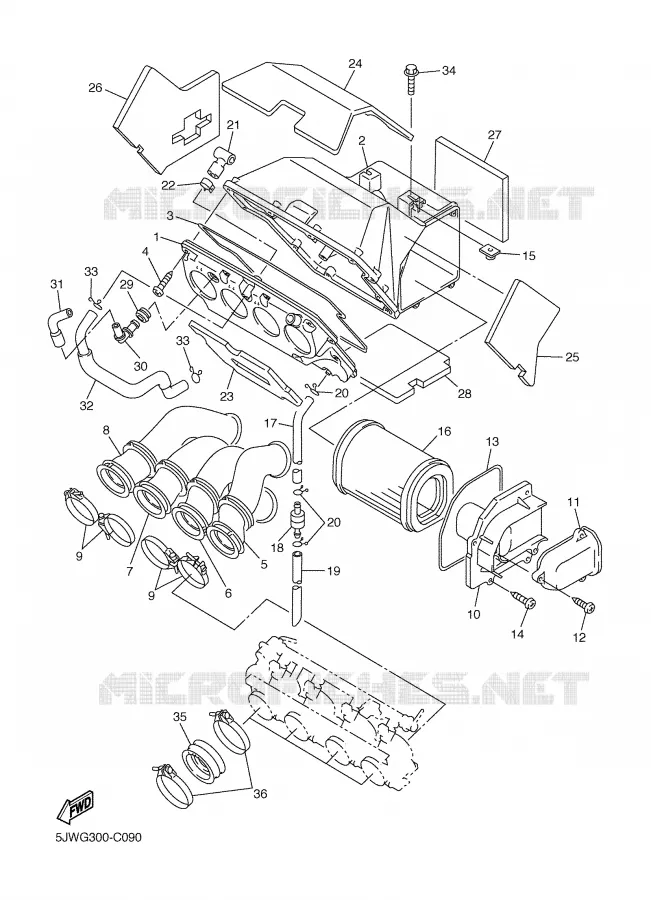 INTAKE Yamaha MOTO 1300 2004 FJR  FJR1300