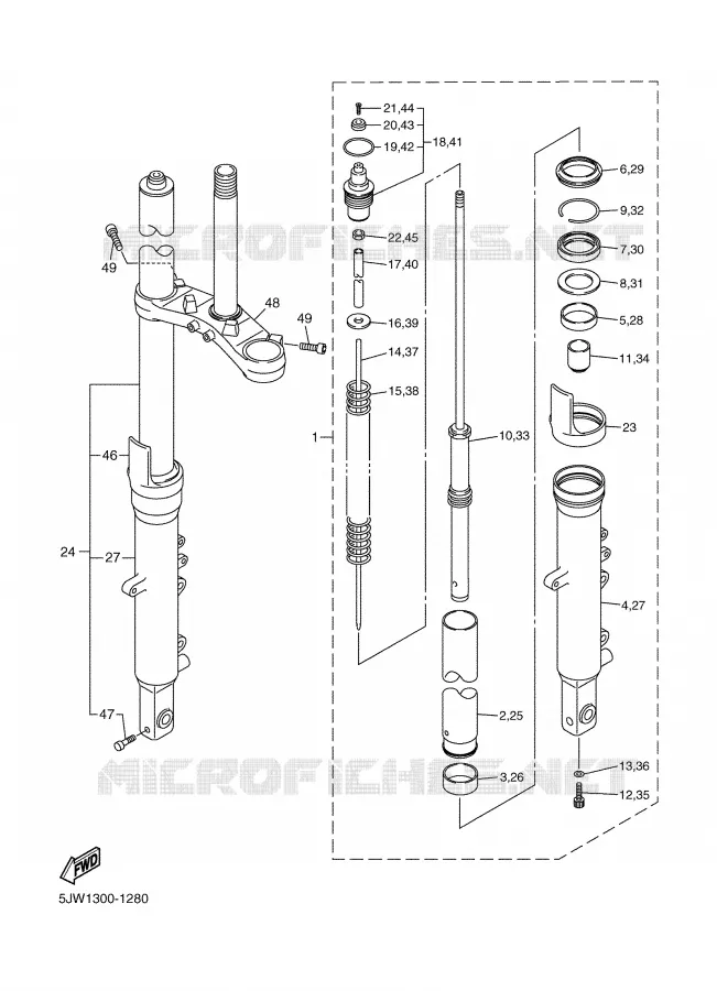 FRONT FORK Yamaha MOTO 1300 2004 FJR  FJR1300