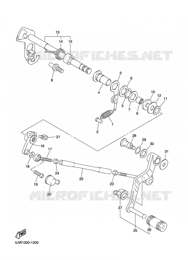 GEAR SHIFT SHAFT / LEVER Yamaha MOTO 1300 2004 FJR  FJR1300