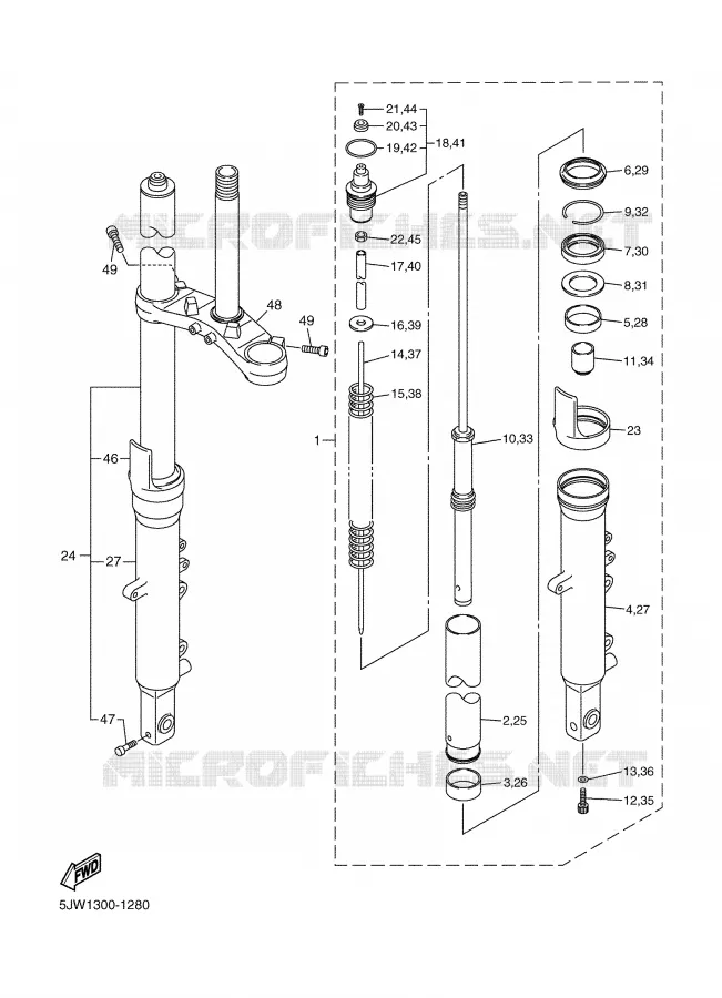 FRONT FORK Yamaha MOTO 1300 2004 FJR  FJR1300