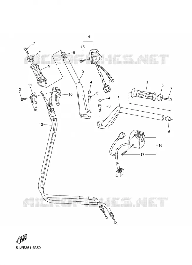 HANDLEBAR & CABLES Yamaha MOTO 1300 2005 FJR  FJR1300