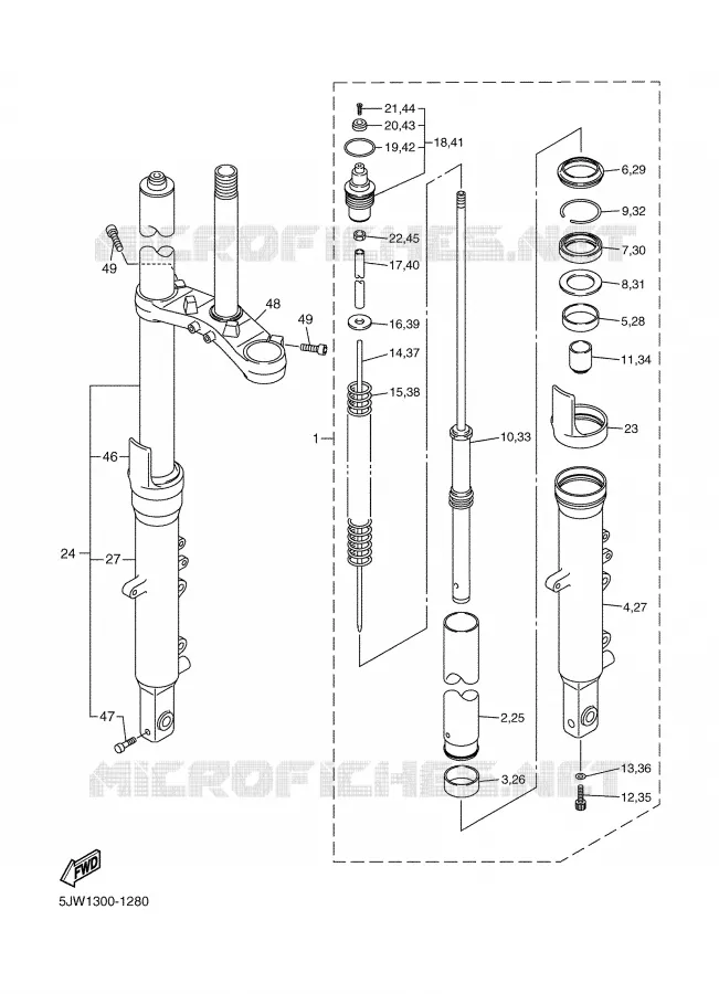 FRONT FORK Yamaha MOTO 1300 2005 FJR  FJR1300