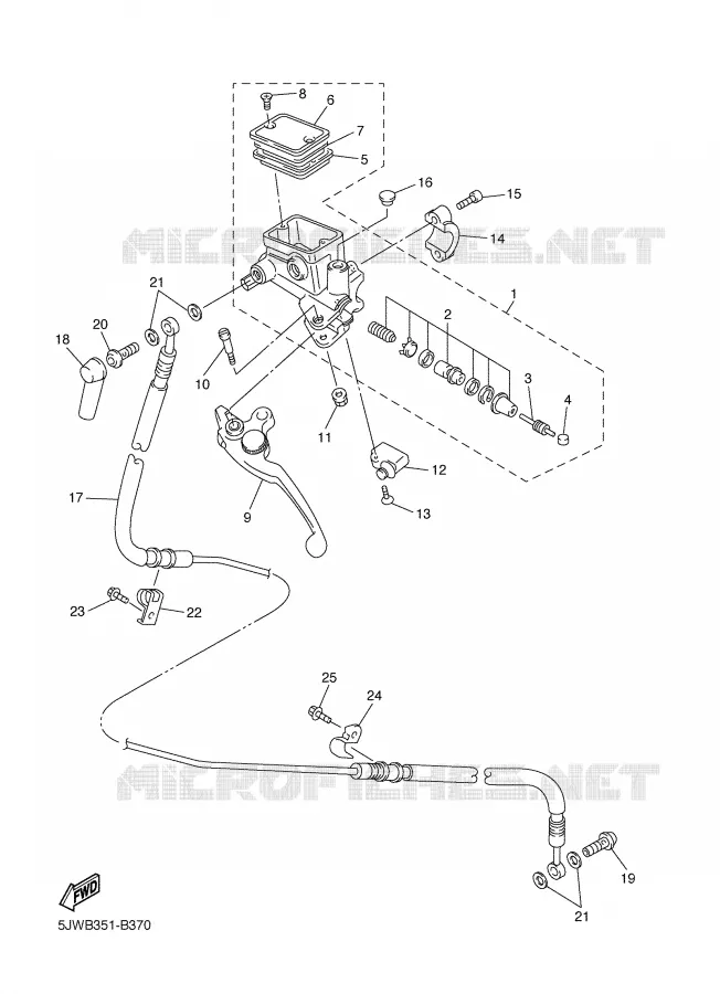 FRONT MASTER CYLINDER 2 Yamaha MOTO 1300 2005 FJR  FJR1300