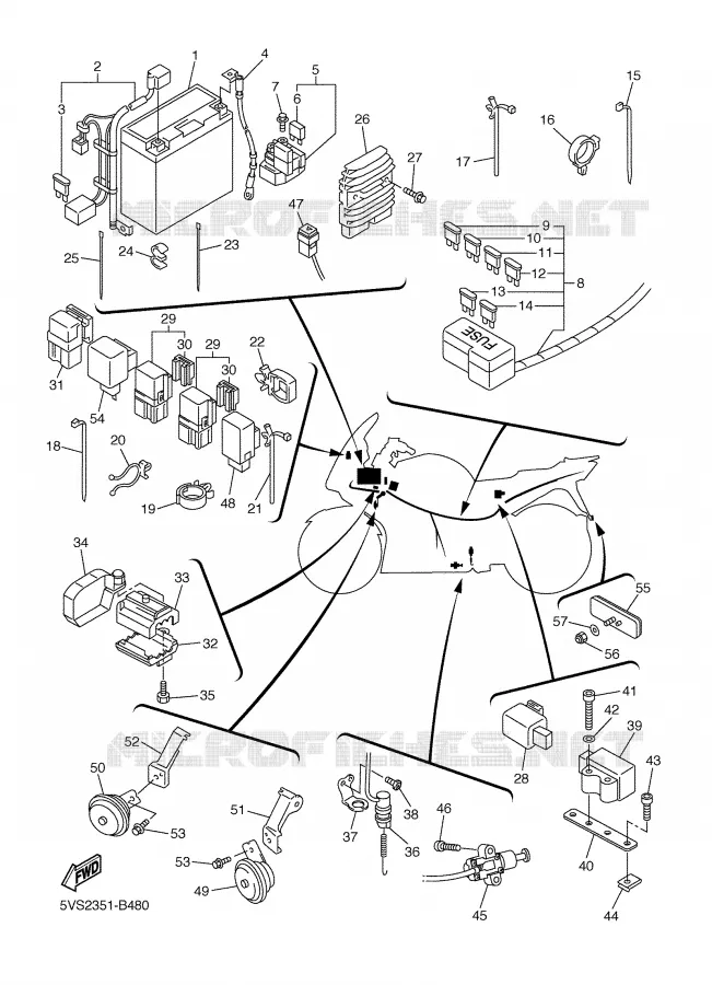 ELECTRICAL 2 Yamaha MOTO 1300 2003 FJR ABS  FJR1300A