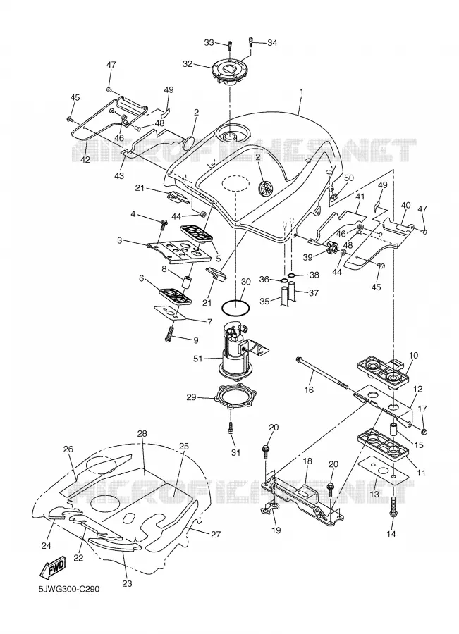 FUEL TANK Yamaha MOTO 1300 2004 FJR ABS  FJR1300A