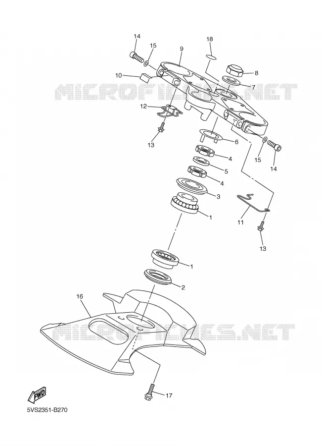 STEERING Yamaha MOTO 1300 2004 FJR ABS  FJR1300A