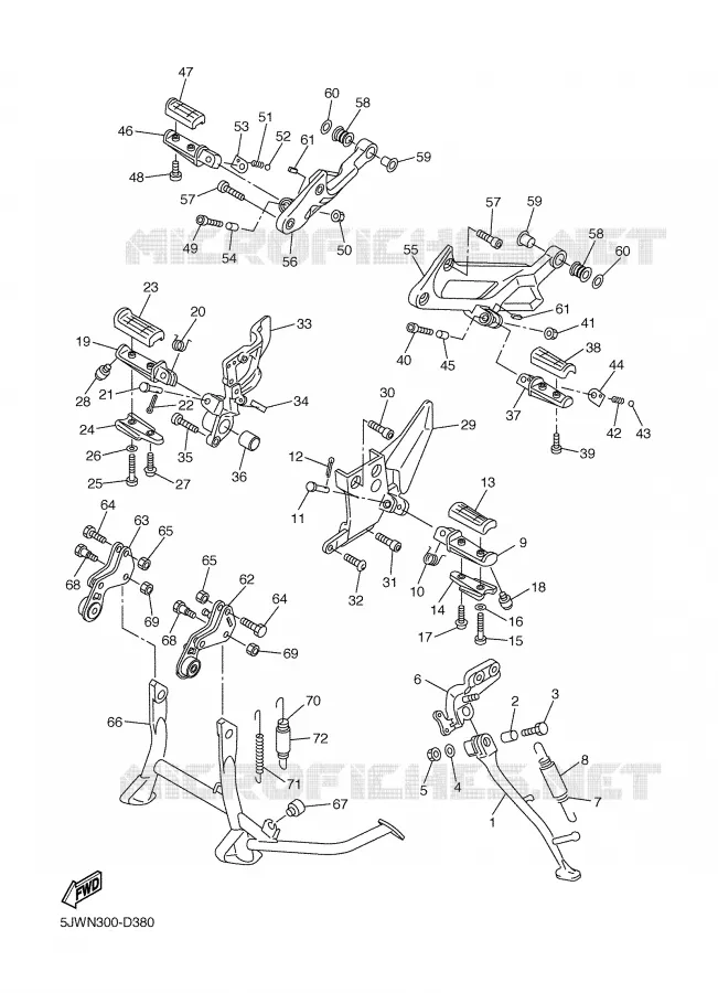 STAND / FOOTREST Yamaha MOTO 1300 2005 FJR ABS  FJR1300A