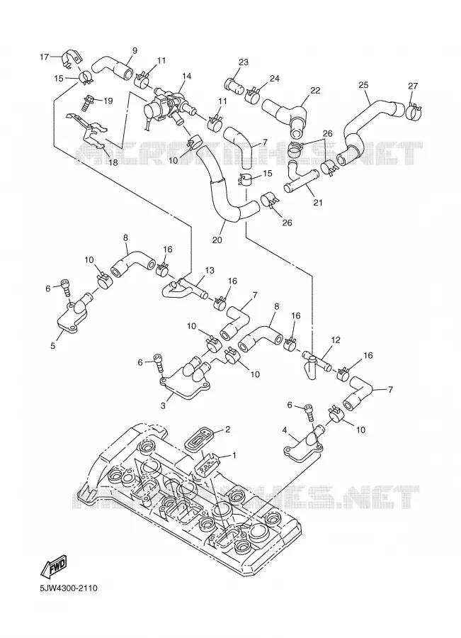 AIR INDUCTION SYSTEM AIS Yamaha MOTO 1300 2005 FJR ABS  FJR1300A