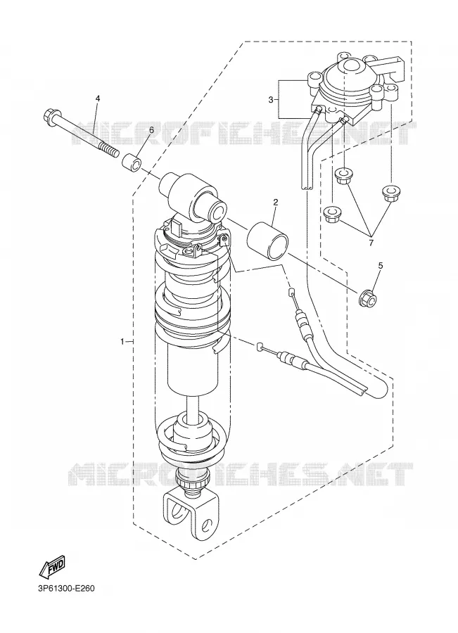REAR SHOCK ABSORBER Yamaha MOTO 1300 2006 FJR ABS  FJR1300A