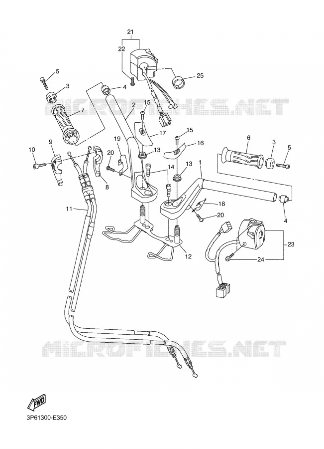 HANDLEBAR & CABLES Yamaha MOTO 1300 2006 FJR ABS  FJR1300A