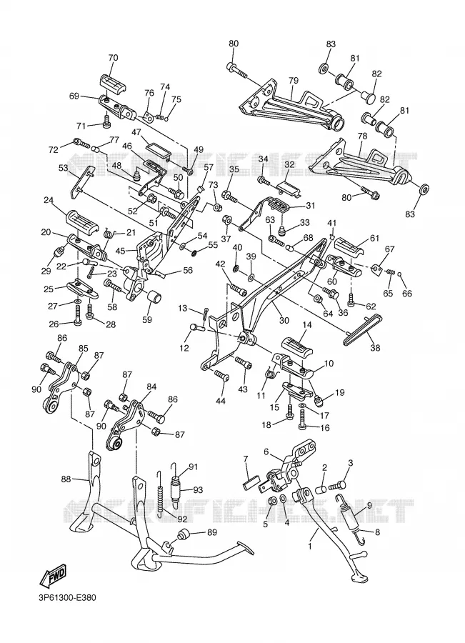 STAND / FOOTREST Yamaha MOTO 1300 2006 FJR ABS  FJR1300A
