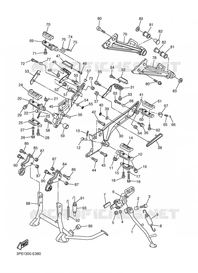 STAND / FOOTREST Yamaha MOTO 1300 2006 FJR ABS  FJR1300A