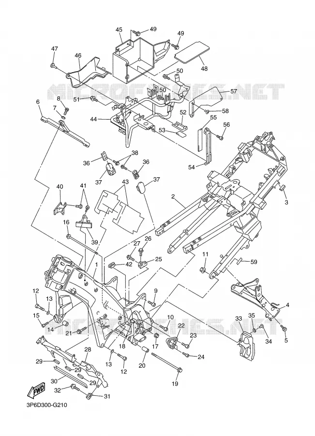 FRAME Yamaha MOTO 1300 2008 FJR ABS  FJR1300A