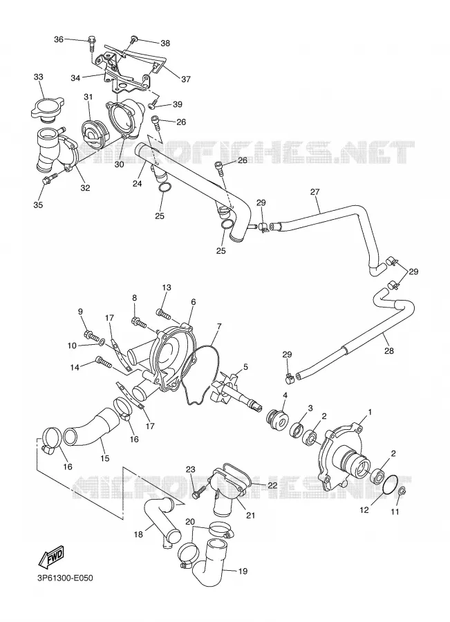WATERPUMP / HOSES Yamaha MOTO 1300 2006 FJR AS ABS  FJR1300AS