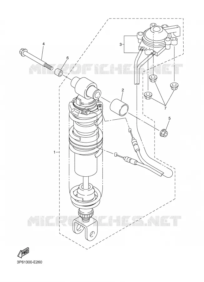 REAR SHOCK ABSORBER Yamaha MOTO 1300 2006 FJR AS ABS  FJR1300AS