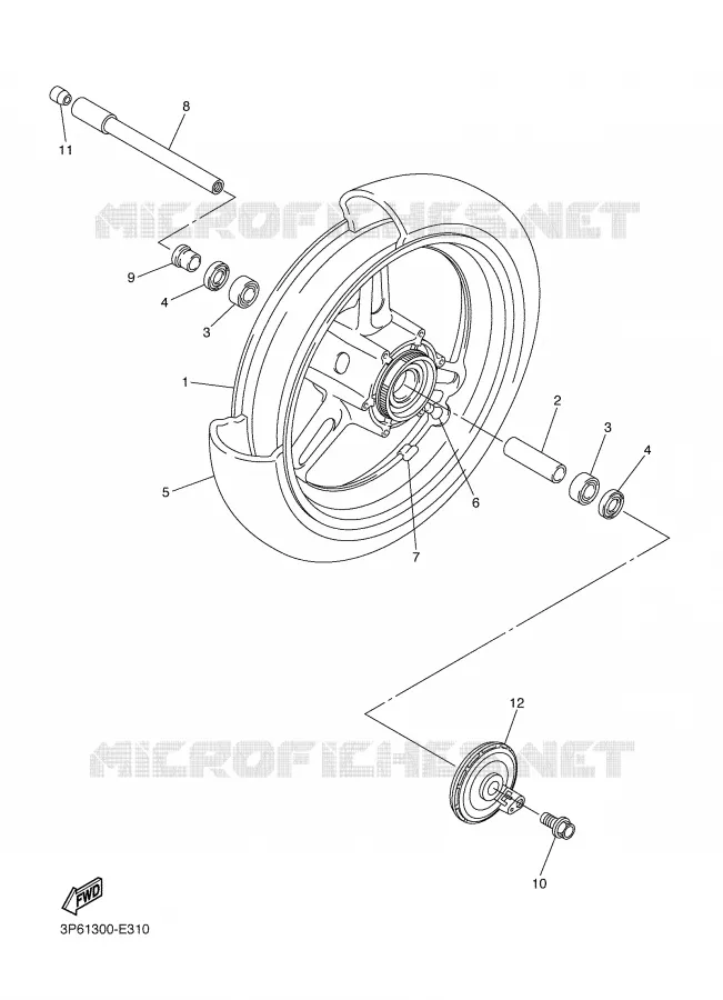 FRONT WHEEL Yamaha MOTO 1300 2006 FJR AS ABS  FJR1300AS