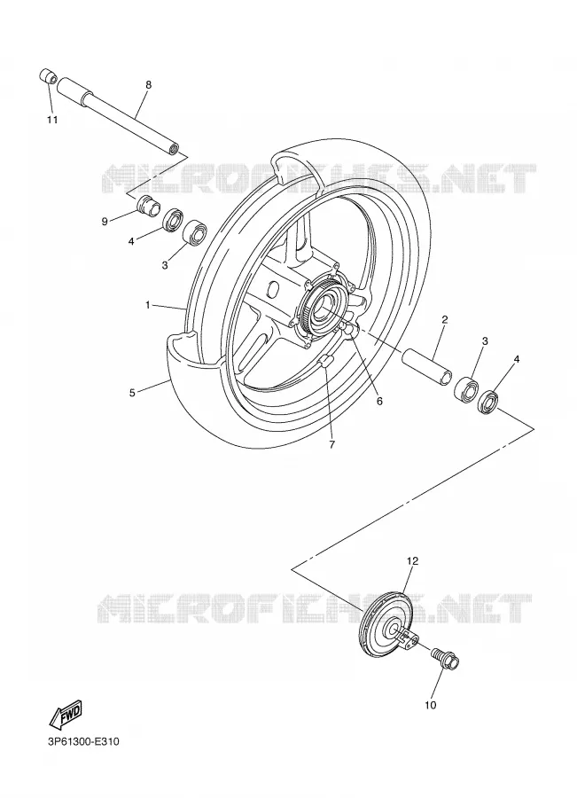 FRONT WHEEL Yamaha MOTO 1300 2007 FJR  FJR1300AS