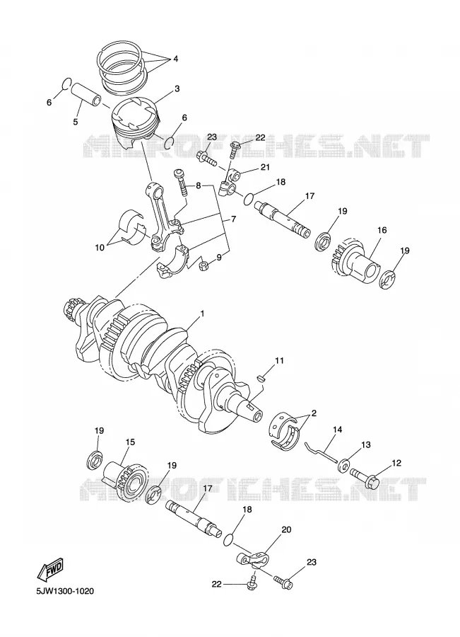 CRANKSHAFT / PISTON Yamaha MOTO 1300 2008 FJR AS ABS  FJR1300AS
