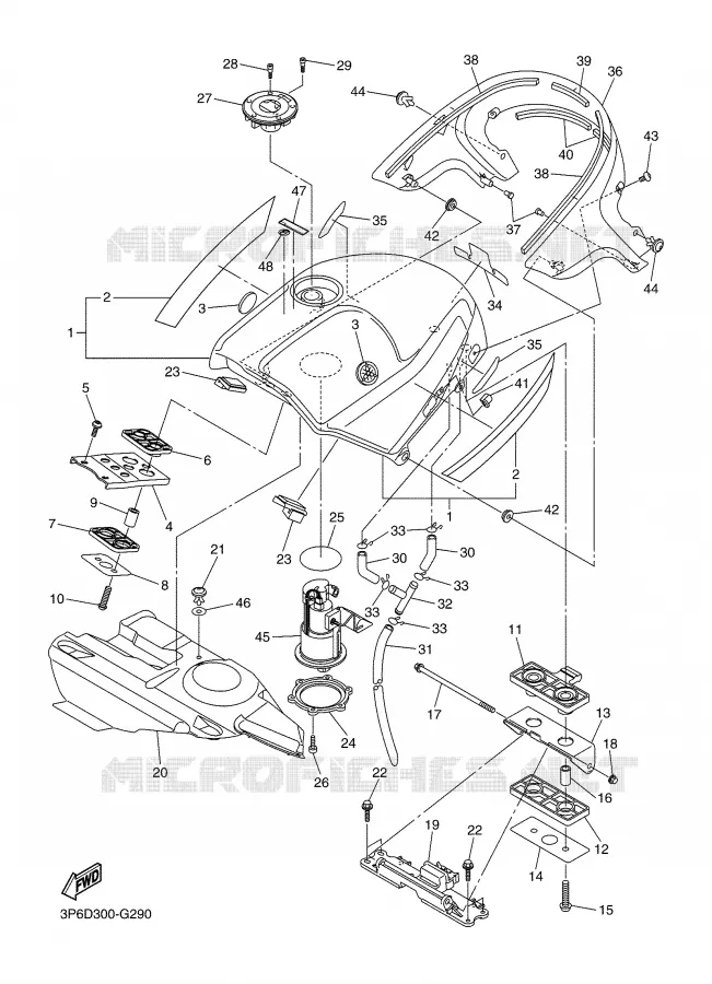 FUEL TANK Yamaha MOTO 1300 2008 FJR AS ABS  FJR1300AS
