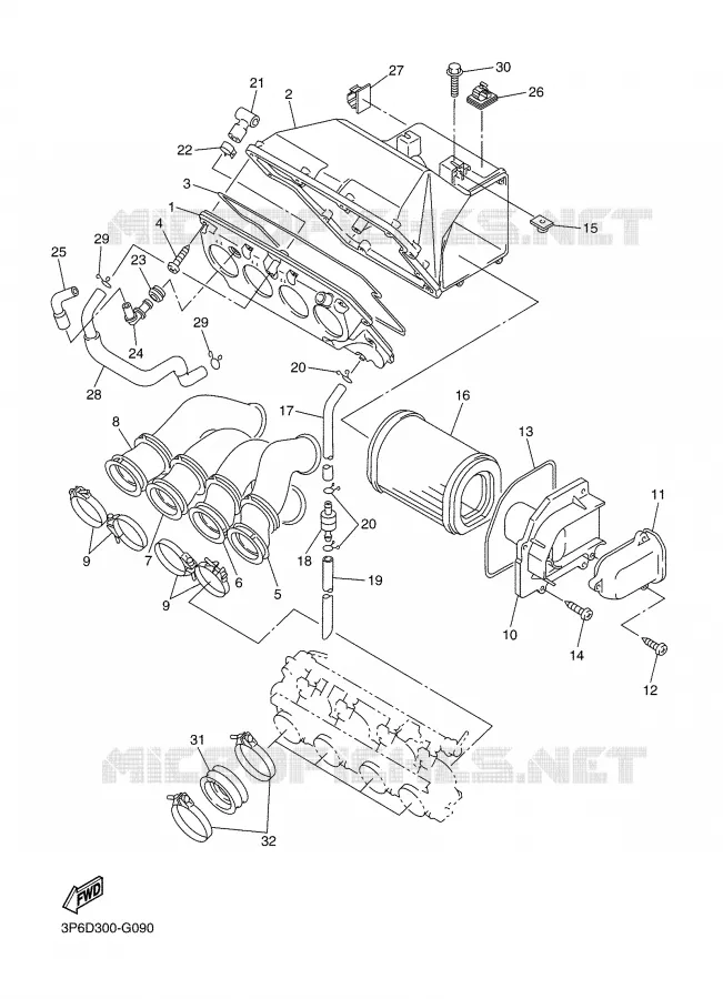 INTAKE Yamaha MOTO 1300 2008 FJR AS ABS  FJR1300AS