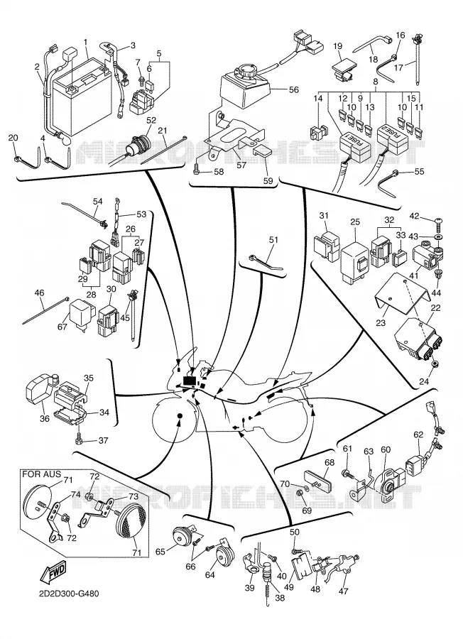 ELECTRICAL 2 Yamaha MOTO 1300 2008 FJR AS ABS  FJR1300AS