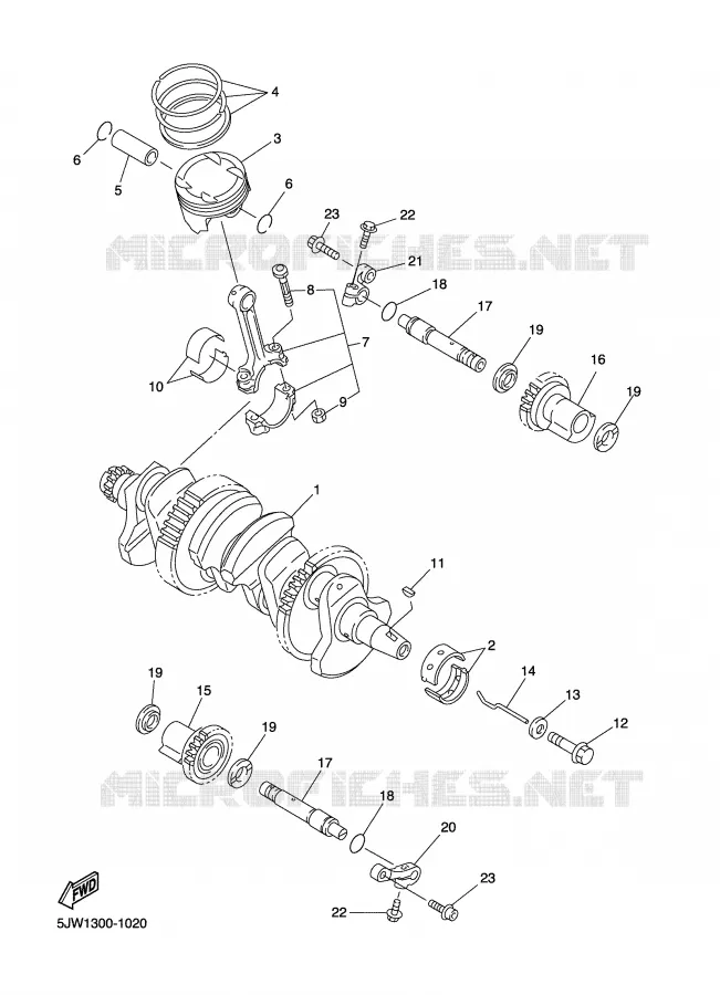 CRANKSHAFT / PISTON Yamaha MOTO 1300 2008 FJR AS ABS  FJR1300AS