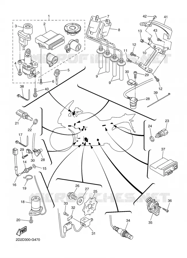 ELECTRICAL 1 Yamaha MOTO 1300 2008 FJR AS ABS  FJR1300AS