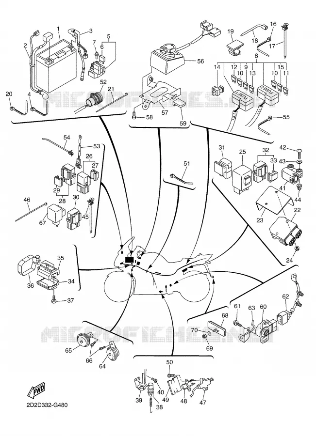ELECTRICAL 2 Yamaha MOTO 1300 2008 FJR AS ABS  FJR1300AS