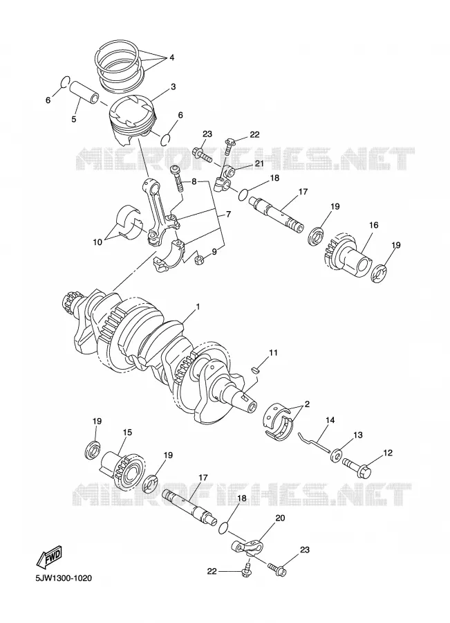 CRANKSHAFT / PISTON Yamaha MOTO 1300 2008 FJR AS ABS  FJR1300ASX
