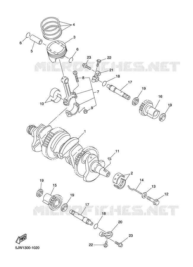 CRANKSHAFT / PISTON Yamaha MOTO 1300 2006 FJR ABS  FJR1300AV