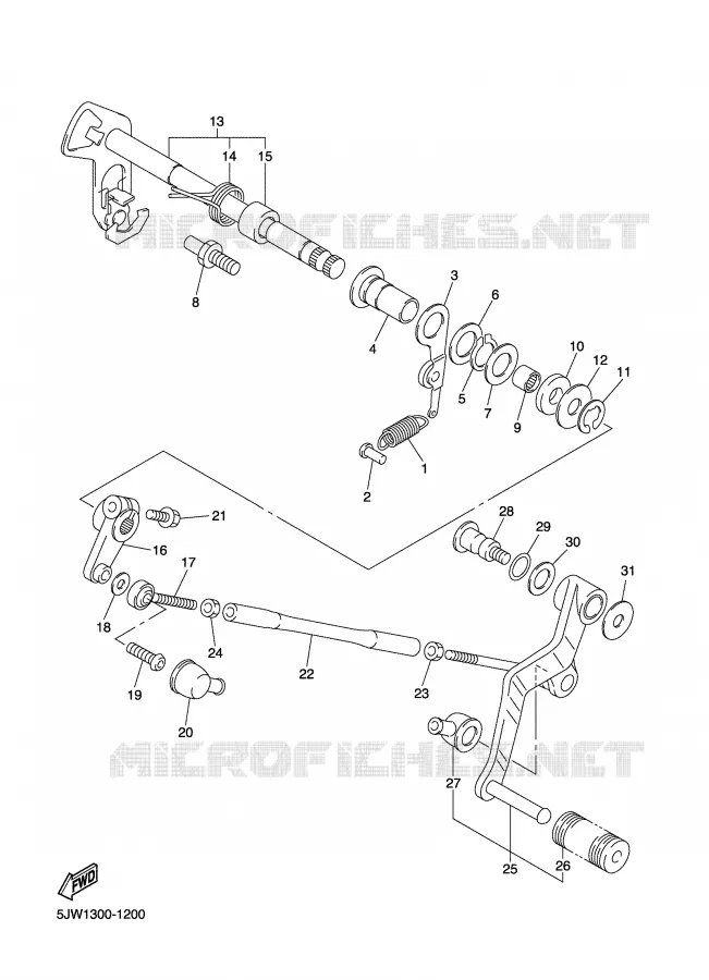 GEAR SHIFT SHAFT / LEVER Yamaha MOTO 1300 2007 FJR ABS  FJR1300AW