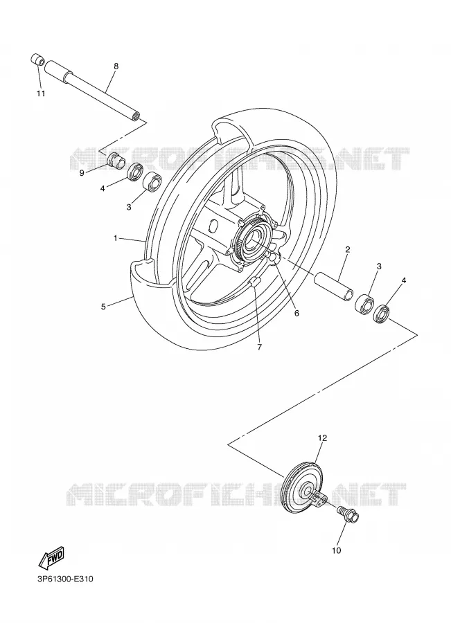 FRONT WHEEL Yamaha MOTO 1300 2007 FJR ABS  FJR1300AW